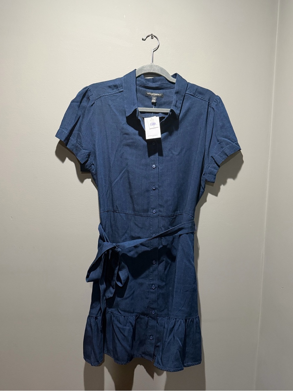 Banana Republic Women’s Denim Button-Front Shirt Dress with Tie Waist